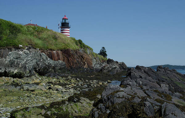 West Quoddy Lighthouse Art Print featuring the photograph West Quoddy a View from the Ocean Floor by Janice Adomeit
