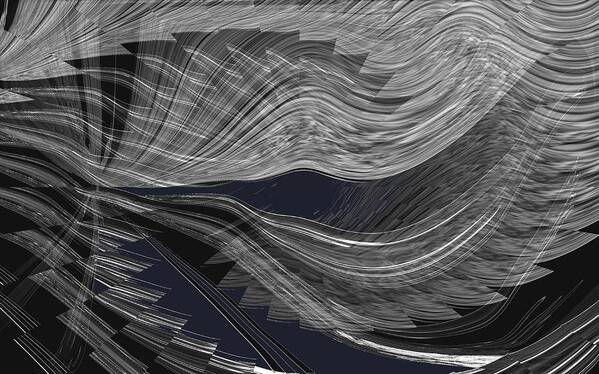 Black Art Print featuring the digital art Wind Whipped by Cheryl Charette