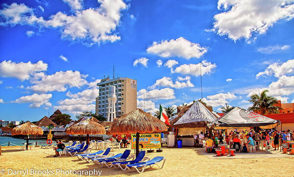 Commercial Building Art Print featuring the photograph Cozumel Beach Bar and Hotel #1 by Darryl Brooks
