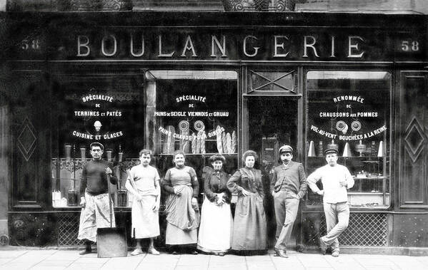 Paris Art Print featuring the photograph 1900 Parisian Bakery by Historic Image