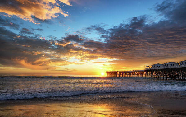 A Mission Beach Sunset Art Print featuring the photograph A Mission Beach Sunset by Joseph S Giacalone