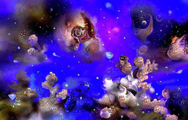 A Ocean Deep Purple Art Print featuring the digital art A Ocean Deep Purple by Natalia Rudzina