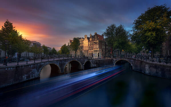 Netherlands Art Print featuring the photograph Amsterdam Sunset by Jess M. Garca