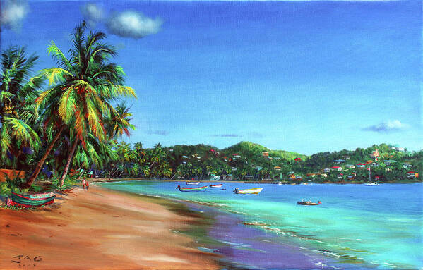 Caribbean Art Art Print featuring the painting Anbakoko 3 by Jonathan Gladding
