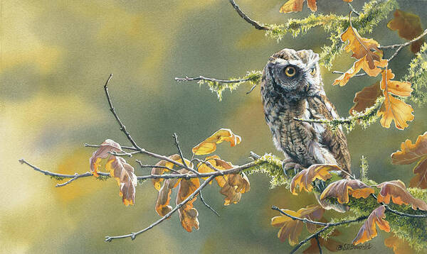 #faawildwings Art Print featuring the painting Autumn Oak by Wild Wings