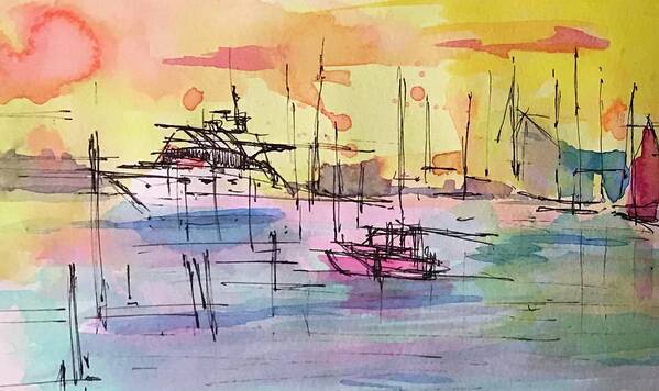 Boothbay Art Print featuring the drawing Boothbay 2 by Jason Nicholas