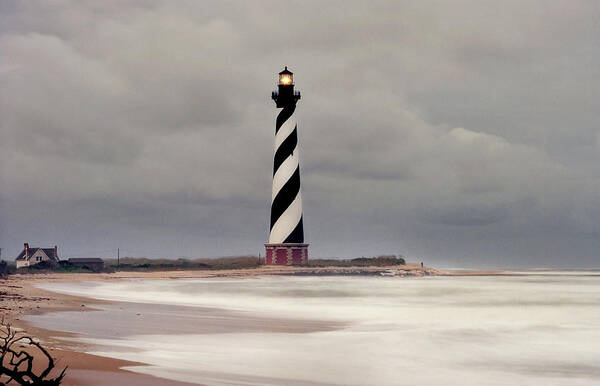 Scenics Art Print featuring the photograph Cape Hatteras Lighthouse In Storm by Wbritten