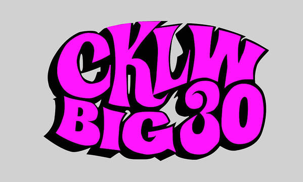 Cklw Radio Logo Big30 Big8 Motown Classic Rock Art Print featuring the digital art CKLW Big 30 - Pink by Thomas Leparskas