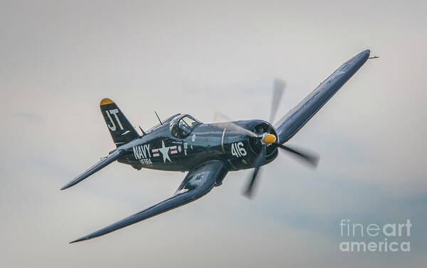 Plane Art Print featuring the photograph Corsair Approach by Tom Claud