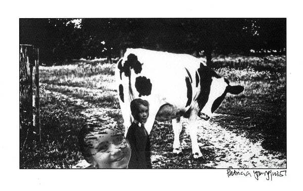 Animals Art Print featuring the photograph Cow with Children by Patricia Youngquist