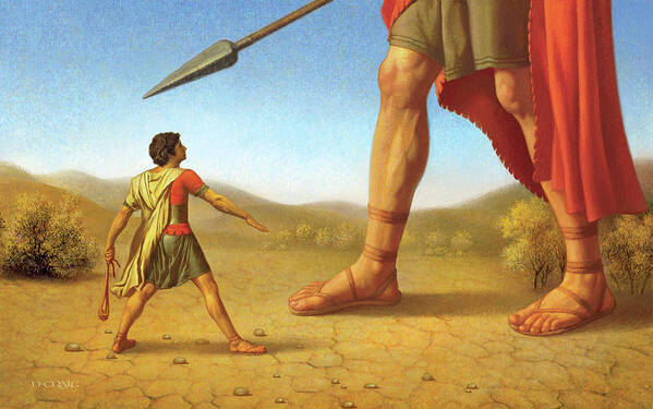 David And Goliath Art Print featuring the painting David And Goliath by Dan Craig