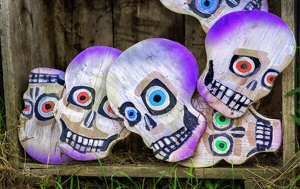 Mask Art Print featuring the photograph Day of the Dead Decorations by Phil Cardamone