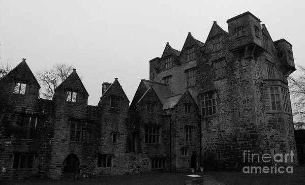 Donegal On Your Wall Art Print featuring the photograph Donegal Castle Exterior bw by Eddie Barron