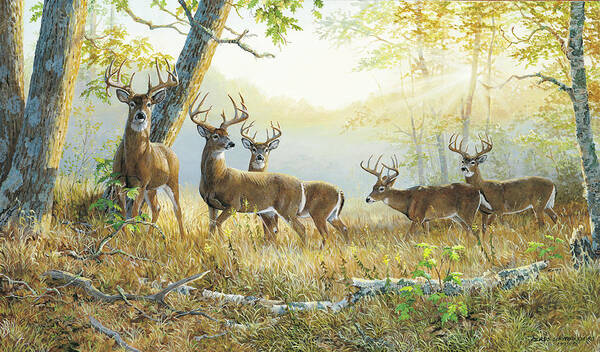 Wildlife Art Print featuring the painting Dream Team - Summer's End by Wild Wings