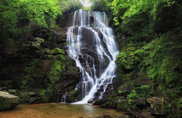 Eastatoe Falls Art Print featuring the photograph Eastatoe Falls by Chris Berrier