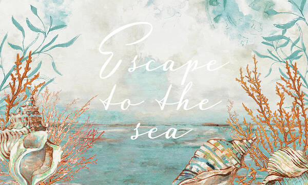 Coastal Art Print featuring the painting Escape To The Sea by Lanie Loreth