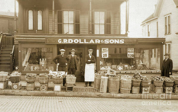 People Art Print featuring the photograph Exterior Of Gr Dollar & Sons Vegetable by Bettmann