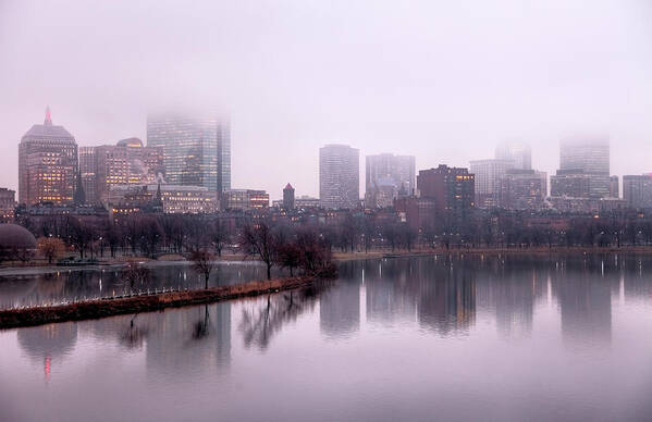 Built Structure Art Print featuring the photograph Foggy Boston by Denistangneyjr