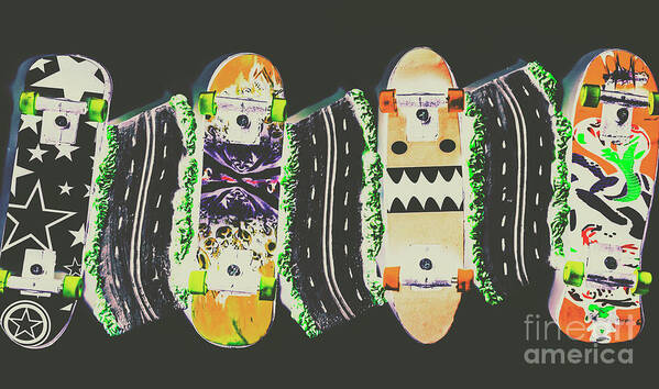 Skate Art Print featuring the photograph Freestyle freeway by Jorgo Photography
