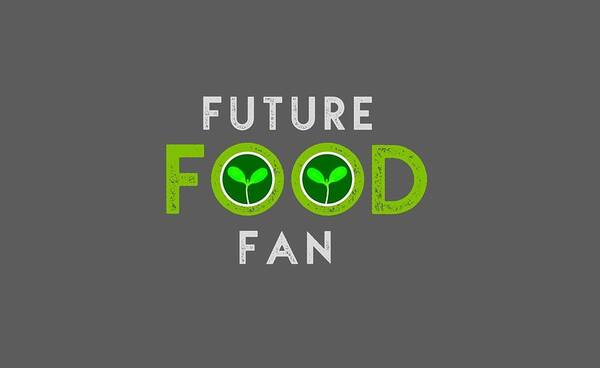  Art Print featuring the drawing Future food fan centered - green and gray by Charlie Szoradi