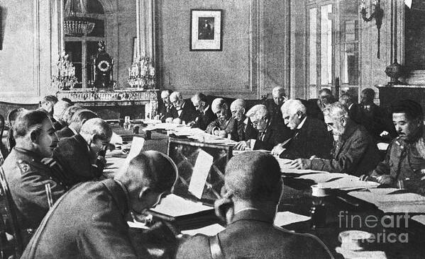 Versailles Art Print featuring the photograph Government Officials Drafting The Terms by Bettmann