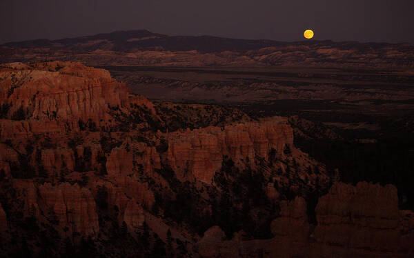 Moon Art Print featuring the photograph Harvest Moon over Bryce Canyon by Jonathan Thompson