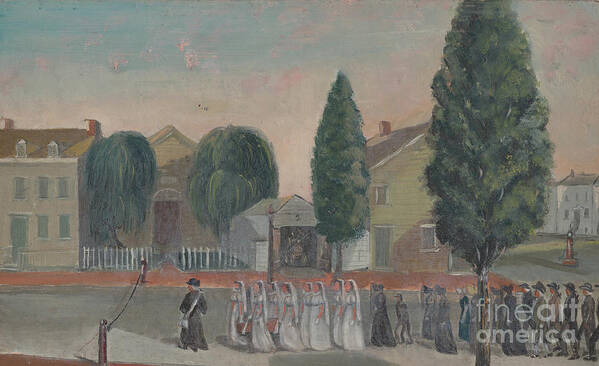 Oil Painting Art Print featuring the drawing Infant Funeral Procession by Heritage Images
