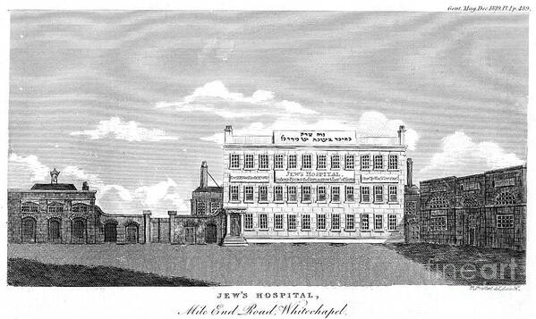 Engraving Art Print featuring the drawing Jews Hospital, Mile End Road by Print Collector