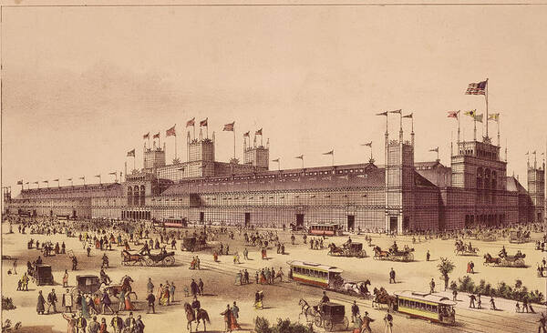 Crowd Art Print featuring the photograph Lithograph Of Grand Centennial by Kean Collection
