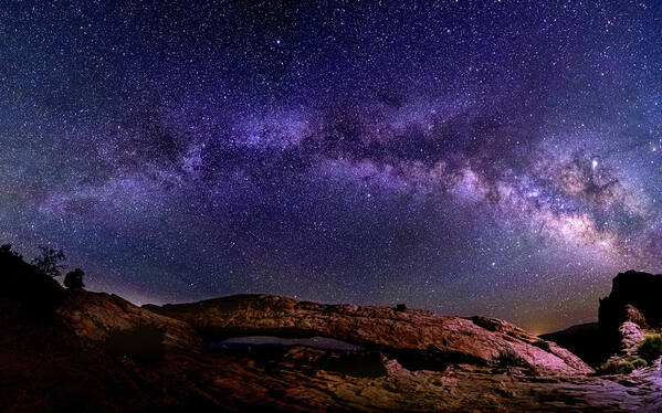 Mesa Art Print featuring the photograph Milky Way at Mesa Arch by Kenneth Everett
