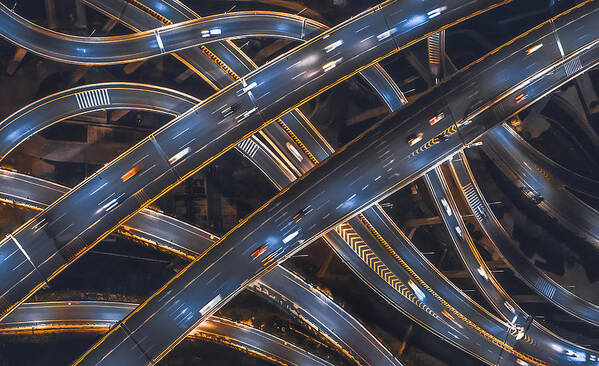 Highway Art Print featuring the photograph Network by ??tianqi