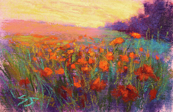 Orange Poppies Art Print featuring the painting Orange Embrace by Susan Jenkins