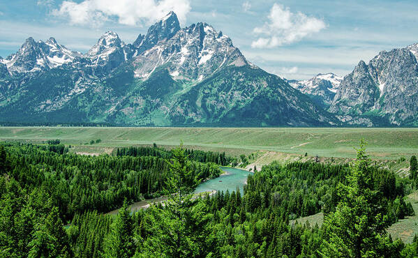 Grand Tetons National Park Art Print featuring the photograph Overlooking the Snake River by Marcy Wielfaert