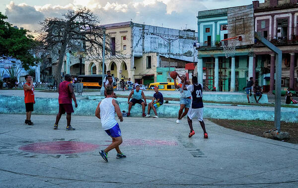 Havana Cuba Art Print featuring the photograph Pick Up Basketball by Tom Singleton