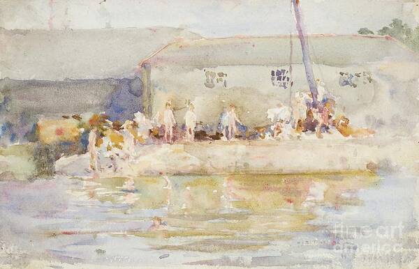 Child Art Print featuring the painting Quay Scamps, 1896 by Henry Scott Tuke