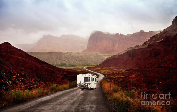 Scenics Art Print featuring the photograph Road Trip - Motor Home by Stellalevi