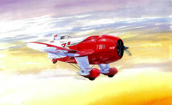 Granville Art Print featuring the painting Russell Thaw's Gee Bee R2 by Simon Read