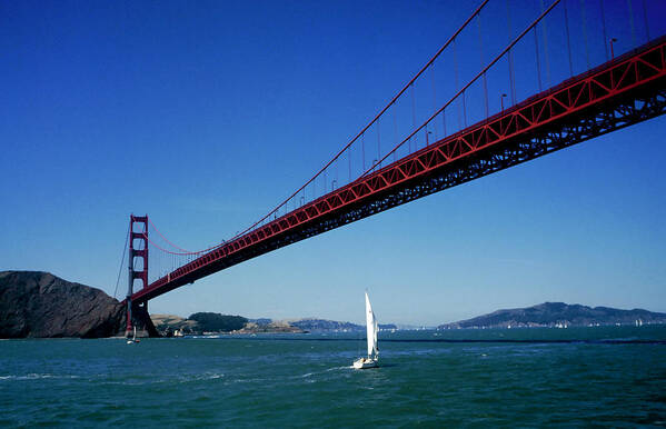San Francisco Art Print featuring the photograph Sailing Under The Golden Gate Bridge by Rod Irvine