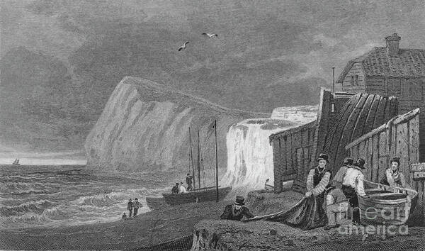 Engraving Art Print featuring the drawing Shakeseares Cliff by Print Collector