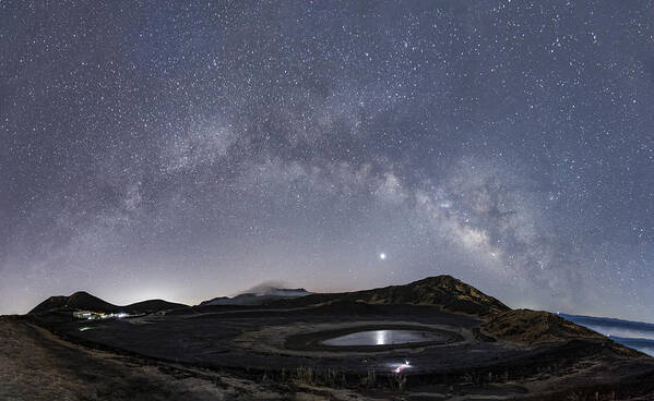 Sky Art Print featuring the photograph Stars And Volcanoes Running In The Sky by Kaiki Matsuo