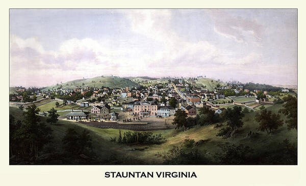 City Art Print featuring the painting Staunton, VA by Ed Beyer