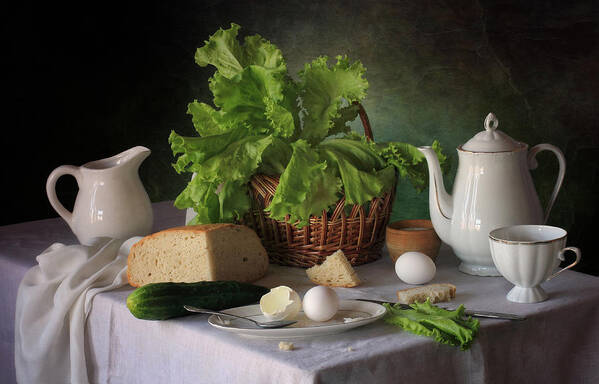 Lettuce Art Print featuring the photograph Still Life With Lettuce by Tatyana Skorokhod (??????? ????????)