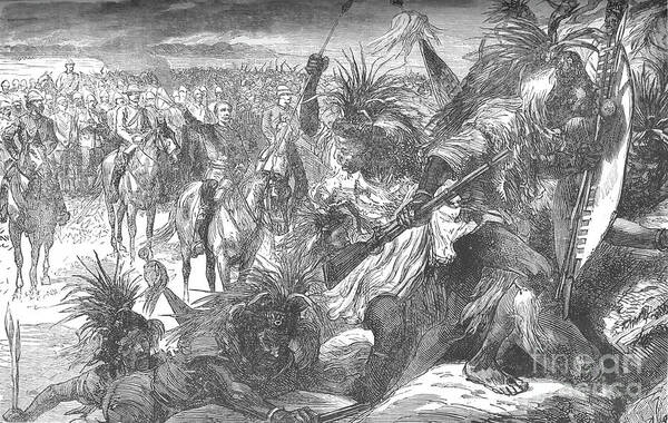 1880-1889 Art Print featuring the drawing Storming Of Sekukunis Stronghold Sir by Print Collector