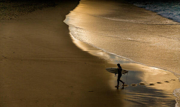 Surfer Art Print featuring the photograph Surfer On The Shore by Jois Domont ( J.l.g.)