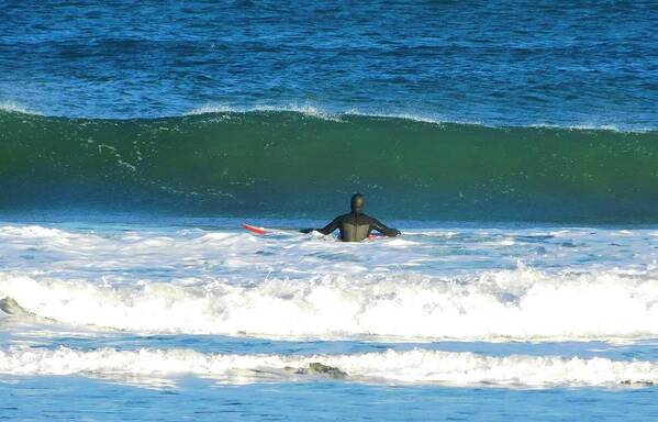 Sea Art Print featuring the photograph - Surfer, York ME by THERESA Nye