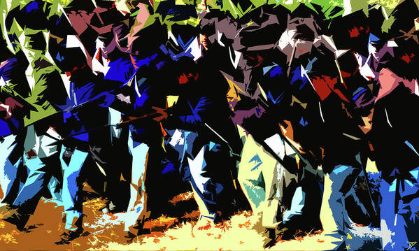 The Charge Art Print featuring the painting The charge by David Lee Thompson
