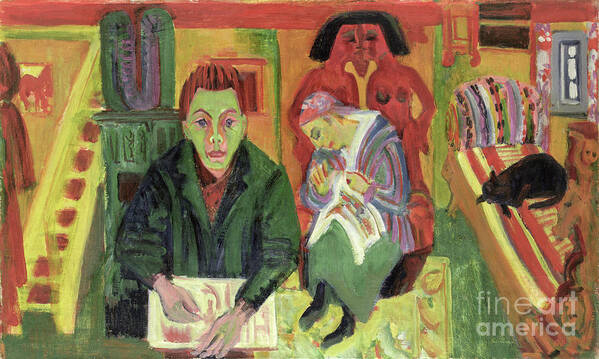 Lover Art Print featuring the painting The Living Room, 1920 by Ernst Ludwig Kirchner