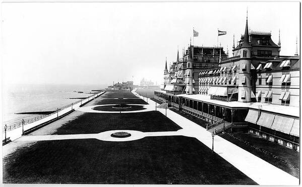 Lifestyles Art Print featuring the photograph The Oriental Hotel & Boardwalk by The New York Historical Society