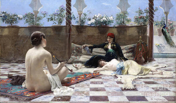 Oil Painting Art Print featuring the drawing Turkish Women, 1893. From A Private by Heritage Images