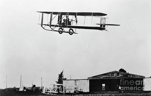 People Art Print featuring the photograph Wright Brothers Model E Plane by Bettmann